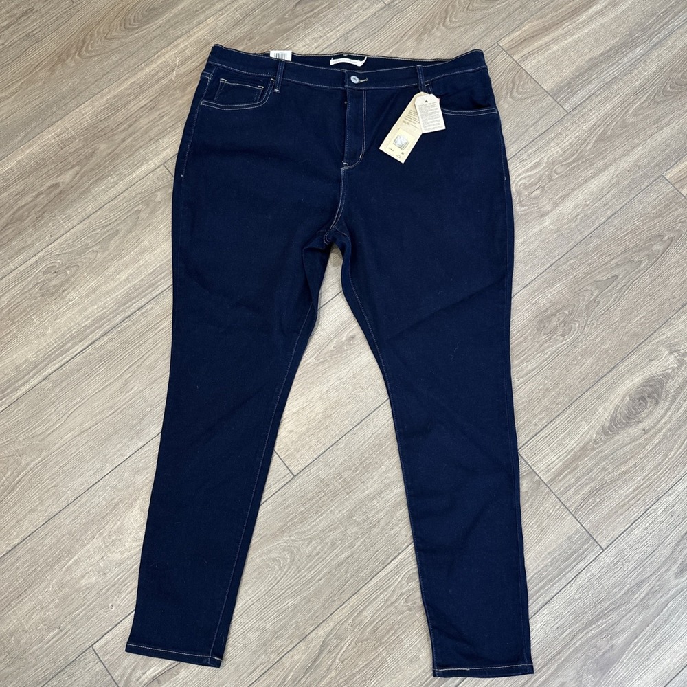 Levi's 720 High Rise Super Skinny Blue Denim Skinny Jeans Sz 22W NWT